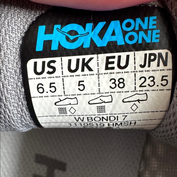 Hoka One One Women's Gray and Peach Athletic Running Shoes - Picture 9 of 9